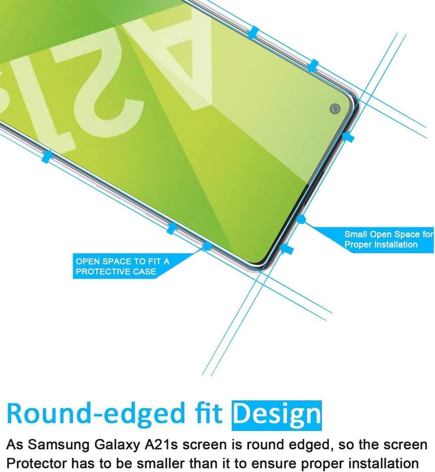 Panzer Schutzglas Samsung Galaxy A21s Displayschutzfolie 9H