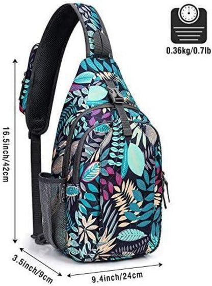G4Free Sling Bag Rucksack Diebstahlschutz Brusttasche Umhängetasche Crossbody Fitnessstudio Tagesrucksack mit Kopfhörerloch für Outdoor Radfahren