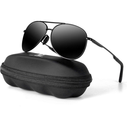 Polarisierte Sonnenbrille Herren Schwarz UV400 Vintage