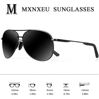 Polarisierte Sonnenbrille Herren Schwarz UV400 Vintage