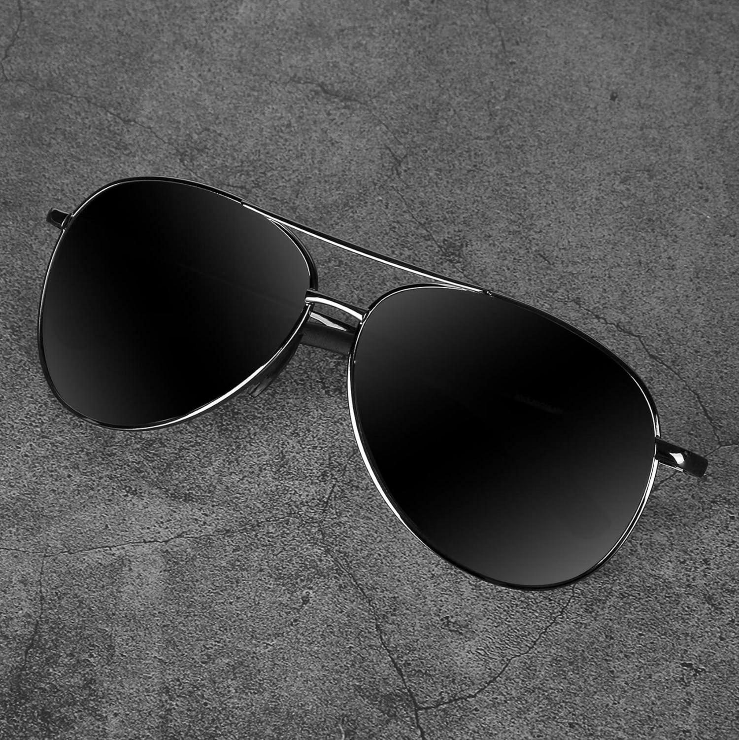 Polarisierte Sonnenbrille Herren Schwarz UV400 Vintage