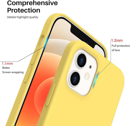 ORNARTO iPhone 12 Mini 5,4 Silikon Case Flüssig Silikon Hülle Zitronengelb