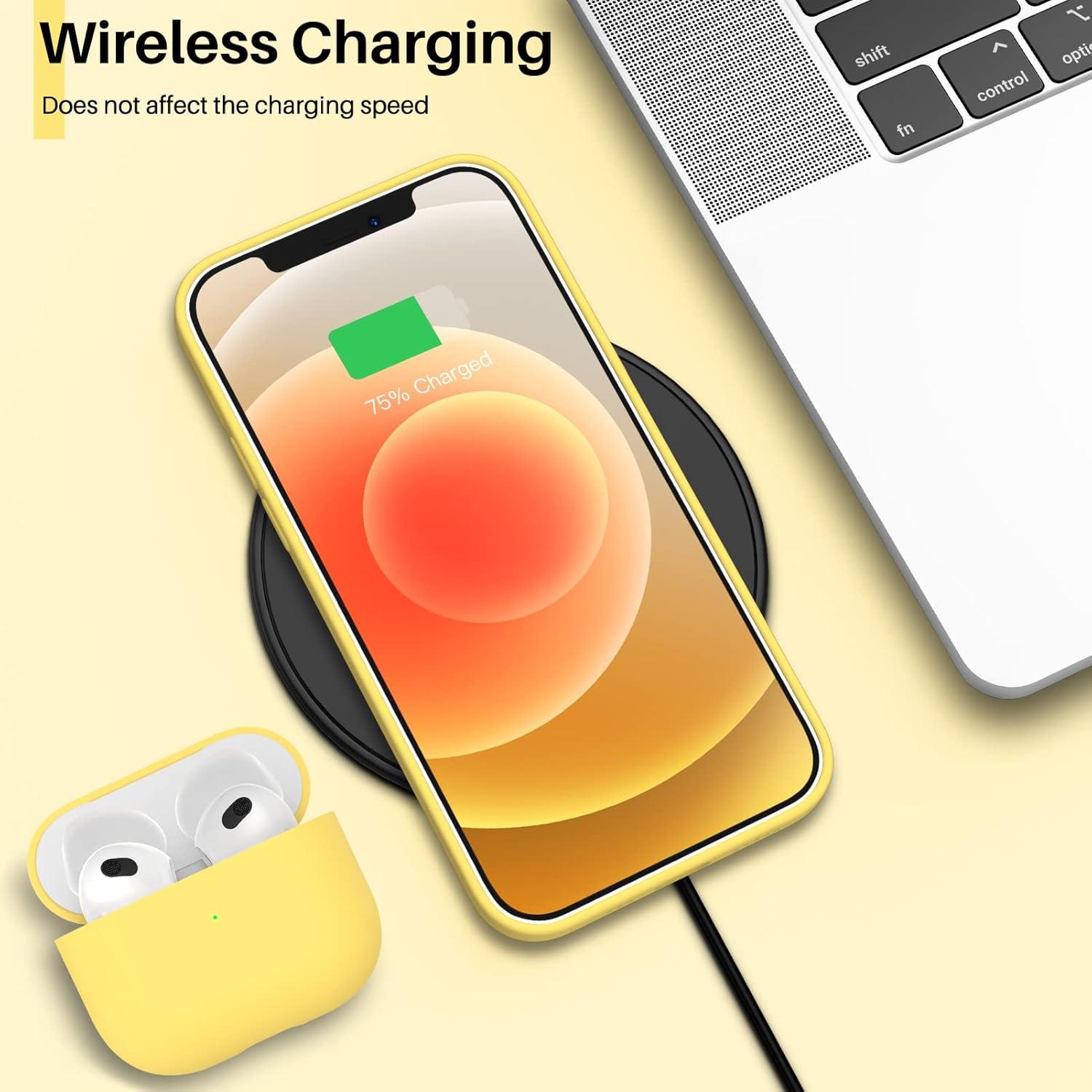 iPhone 12 Mini 5,4 Silikon Hülle Ultra Dünn Voller Schutz Zitronengelb