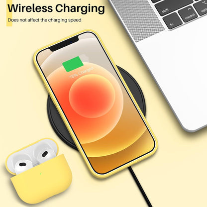 iPhone 12 Mini 5,4 Silikon Hülle Ultra Dünn Voller Schutz Zitronengelb
