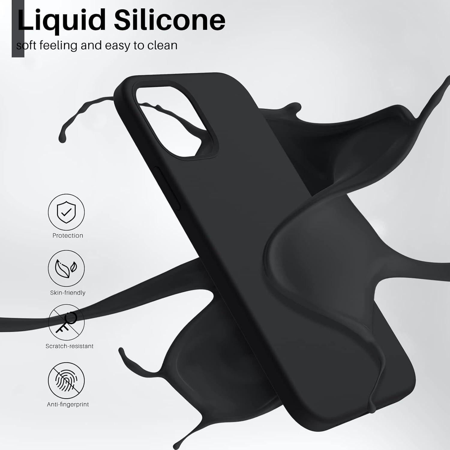 Schwarzes Silikon Case für iPhone 12 Pro 6,1 Zoll Magnetisch & Dünn