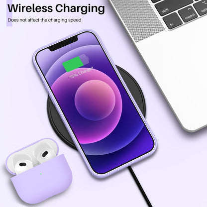 iPhone 12 | 12 Pro 6,1 Silikon Case Flüssig Voller Schutz Helles Lila