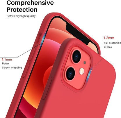 iPhone 12 Mini Silikon Case Flüssig Schutz Rot 5,4 Zoll | ORNARTO