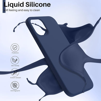 Flüssige Silikonhülle iPhone 12 Pro/12 (2020) 6,1 Zoll Blau