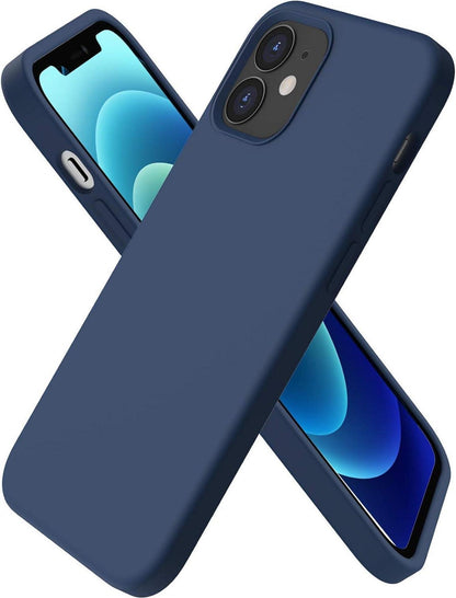 iPhone 12 Mini Silikon Case Ultra Dünn Flüssig Dunkelmarine