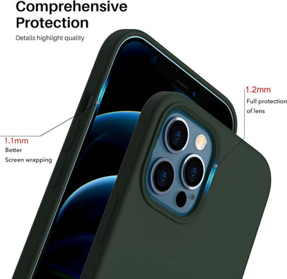 ORNARTO iPhone 12 Pro Max 6,7 Silikon Case Ultra Dünn Flüssig Grünes Zypern