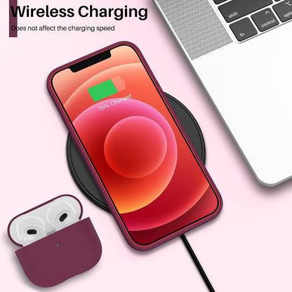 iPhone 12 Mini Silikon Hülle Voller Schutz Flüssig Weinrot 5,4 Zoll