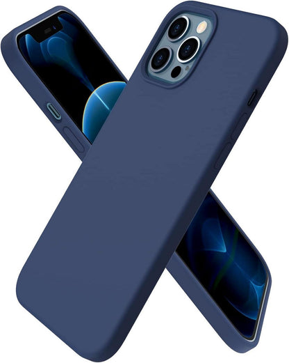 Silikon Case für iPhone 12 Pro Max 6,7 Flüssig Handyhülle Schwarz