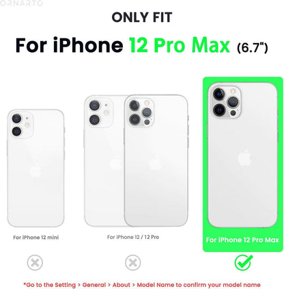 ORNARTO iPhone 12 Pro Max 6,7 Silikon Case Voller Schutz