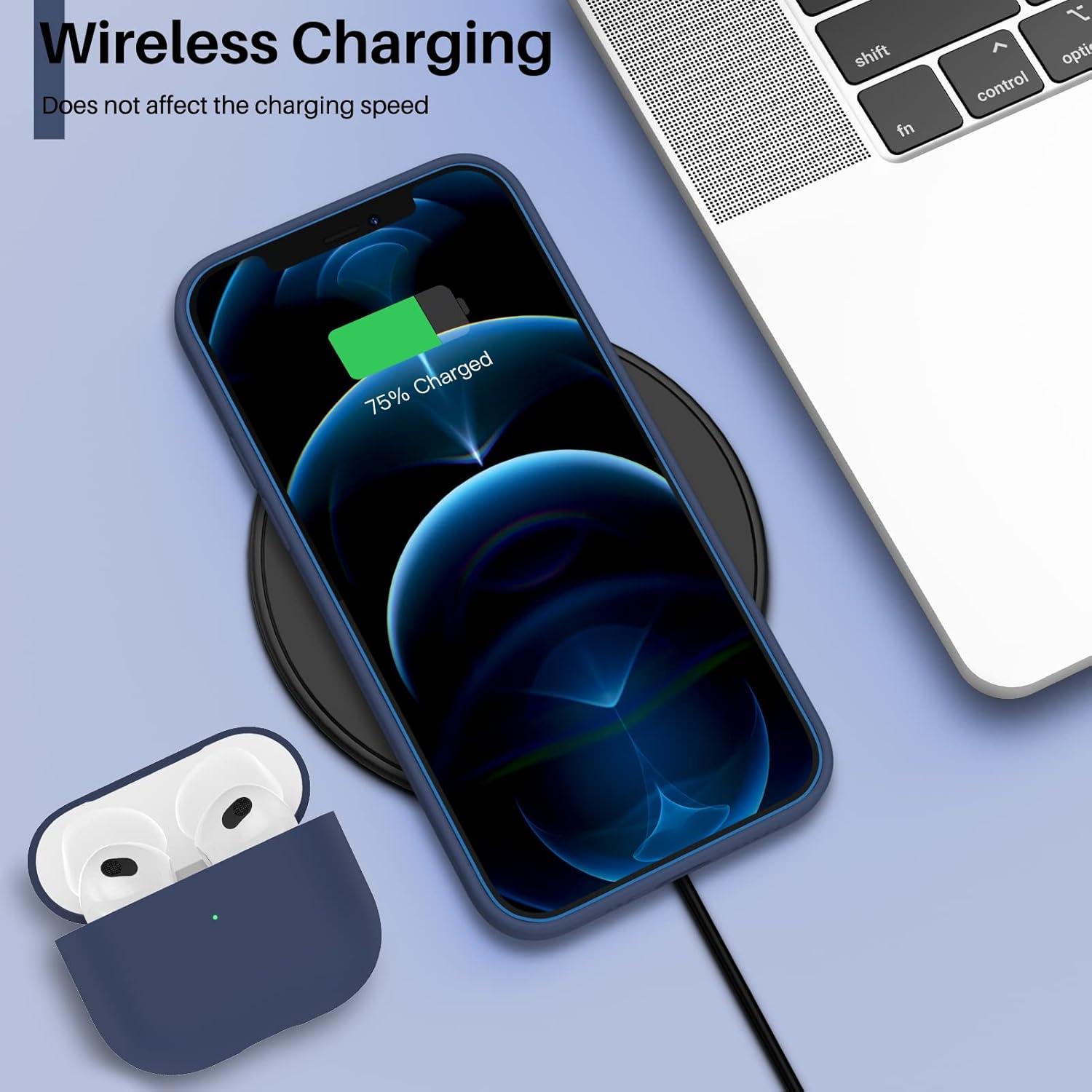 iPhone 12 Pro Max 6,7 Silikonhülle Voller Schutz Ultra Dünn Flüssig Blau
