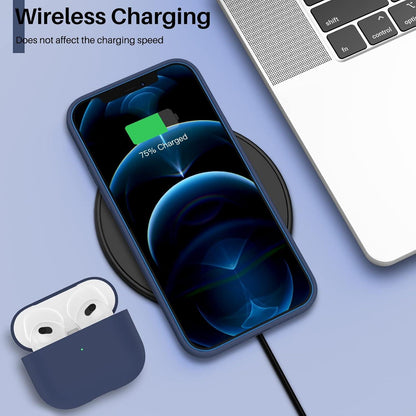 iPhone 12 Pro Max 6,7 Silikonhülle Voller Schutz Ultra Dünn Flüssig Blau