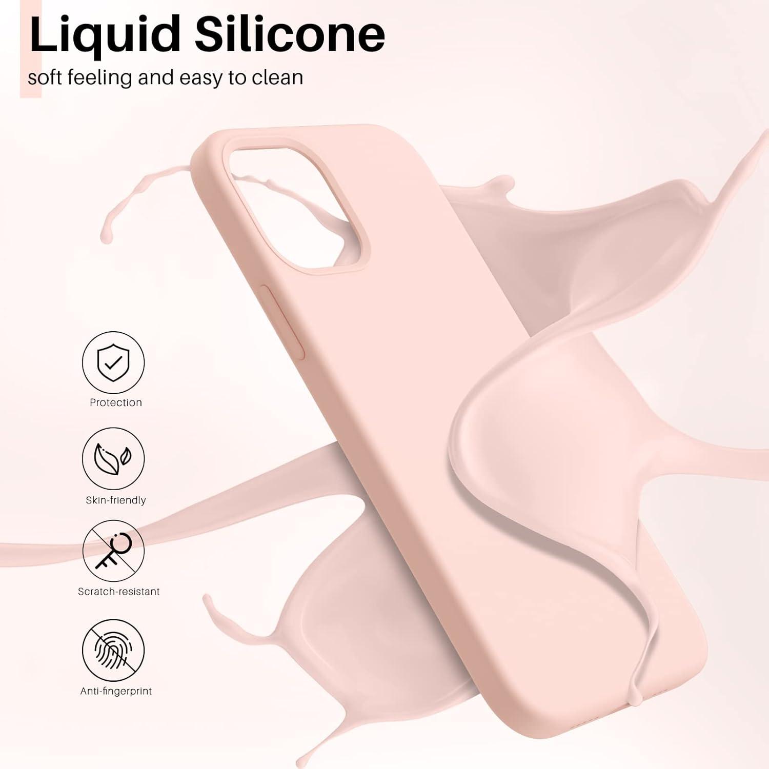 iPhone 12 Pro Silikon Case Flüssig Silikon Voller Schutz Rosa