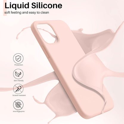 iPhone 12 Pro Silikon Case Flüssig Silikon Voller Schutz Rosa