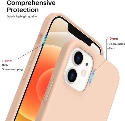 ORNARTO iPhone 12 | 12 Pro Silikon Case Hülle Rosa - Flüssig Silikon Voller Schutz 6,1 Zoll