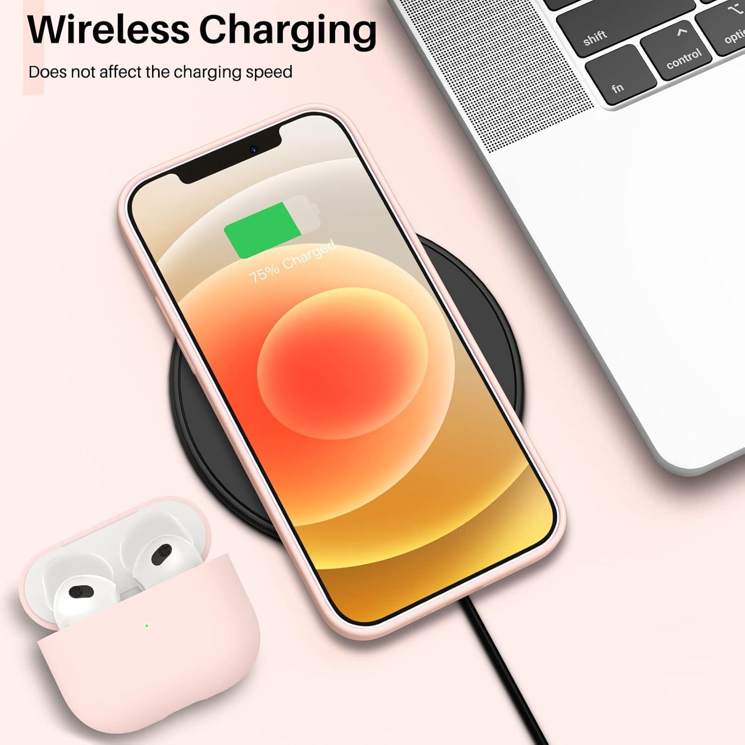 Silikon Case für iPhone 12/12 Pro 6,1 Voller Schutz Flüssig Rosa