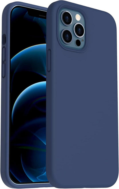 iPhone 12 Pro Max Hülle Silikon Stoßfest Dunkelmarine Gel