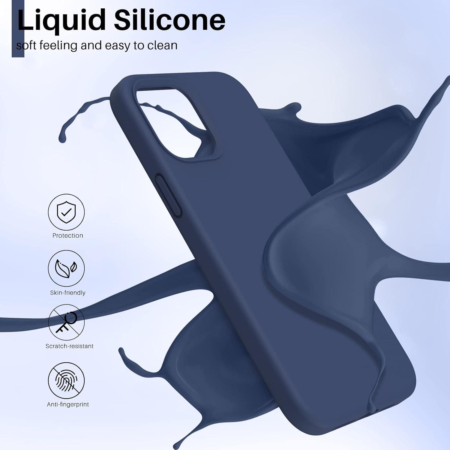 iPhone 12 Pro Max Hülle Silikon Stoßfest Dunkelmarine Gel