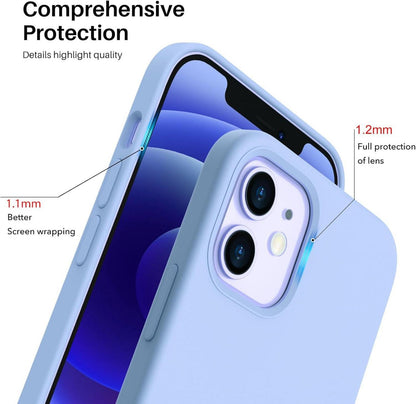 ORNARTO iPhone 12 Pro 6,1 Silikon Case Flüssig Silikon Schutzhülle Blau