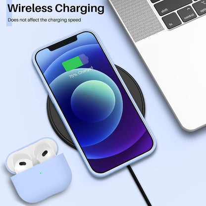 Silikon Case für iPhone 12 | 12 Pro 6,1 Zoll Voller Schutz Hellblau