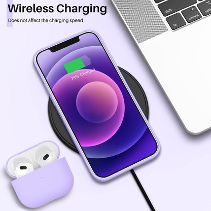 Flüssige Silikon Hülle für iPhone 12 Mini 5,4 Zoll Voller Schutz Lila