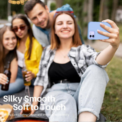 iPhone 12 Mini 5,4 Silikon Hülle Ultra Dünn Schutz Flüssig Silikon Hellblau