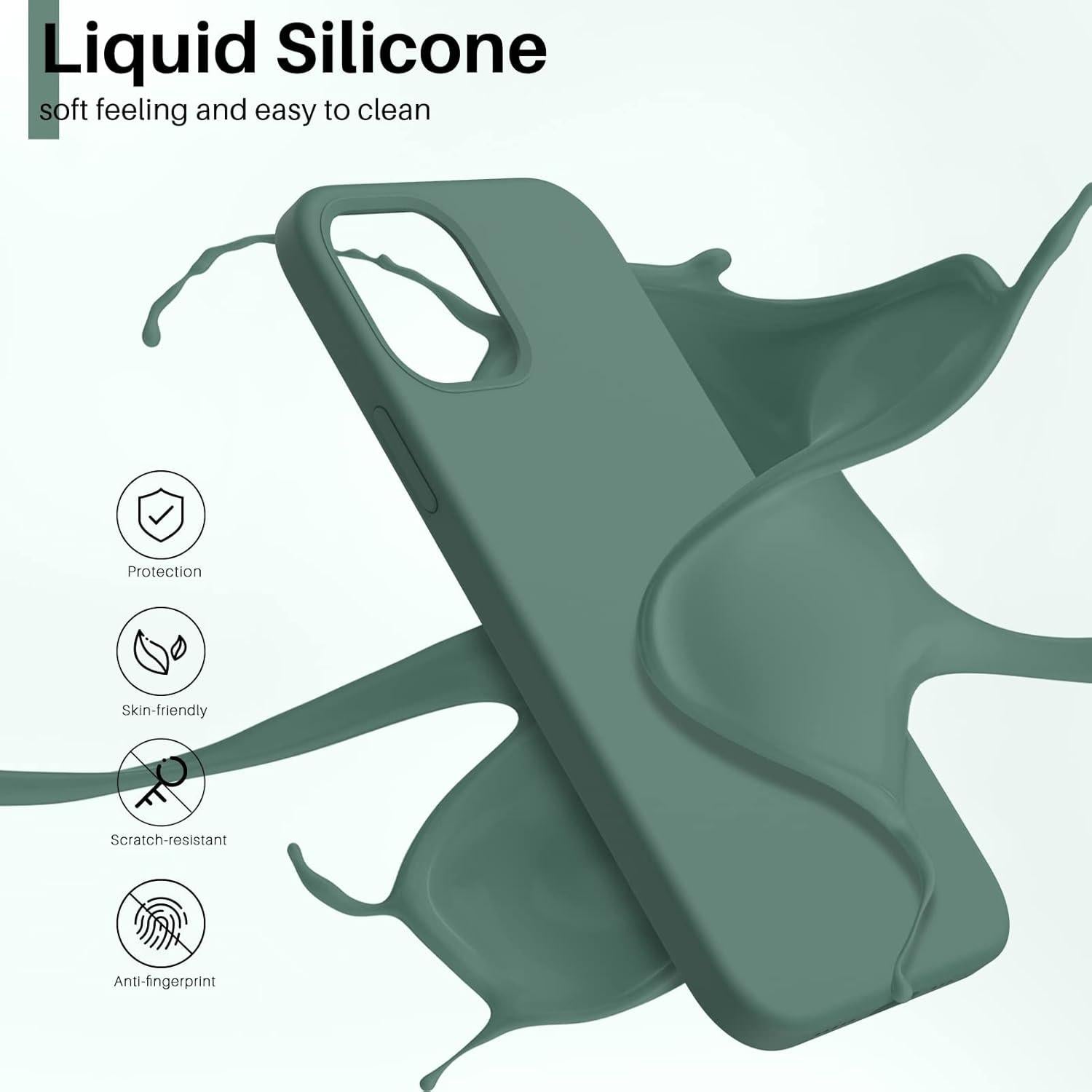 Schutzhülle iPhone 12 Mini Silikon Case Flüssig Piniengrün