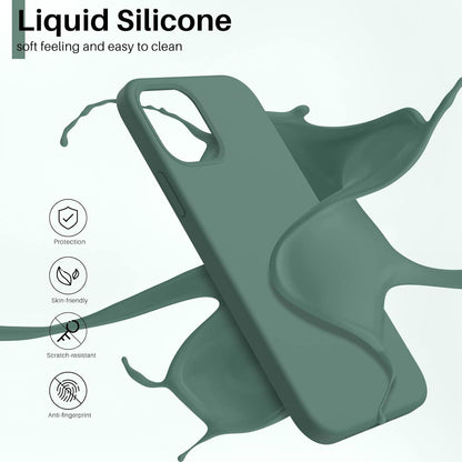 Schutzhülle iPhone 12 Mini Silikon Case Flüssig Piniengrün
