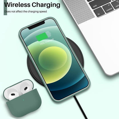 iPhone 12 Mini Silikon Hülle Ultra Dünn Flüssig Schutz Piniengrün