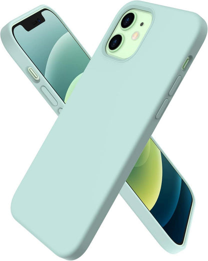 Schutzhülle iPhone 12 Mini 5,4 Silikon Case Flüssiges Silikon Minzgrün