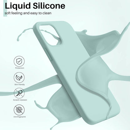 Schutzhülle iPhone 12 Mini 5,4 Silikon Case Flüssiges Silikon Minzgrün