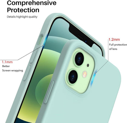 ORNARTO iPhone 12 Mini Silikon Case Schutz Hülle Flüssig Minzgrün 5,4 Zoll