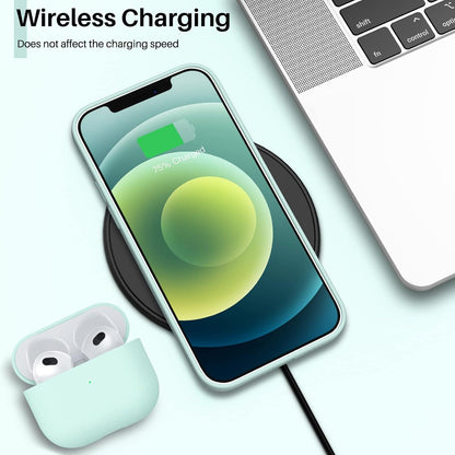 iPhone 12 Mini Silikon Case Hülle Flüssig Silikon Schutz Minzgrün