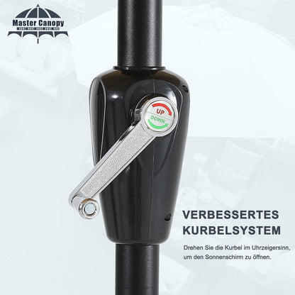 Sonnenschirm 270cm neigbar mit Volant, Türkis
