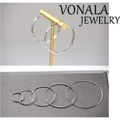 925 Sterling Silber Kreis Creolen 40mm für Damen