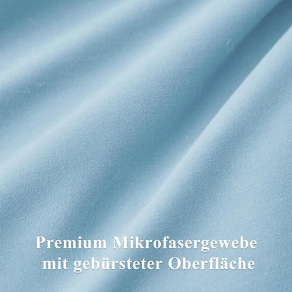 Kissenbezug 80x80 2er Set Hellblau Mikrofaser Reißverschluss