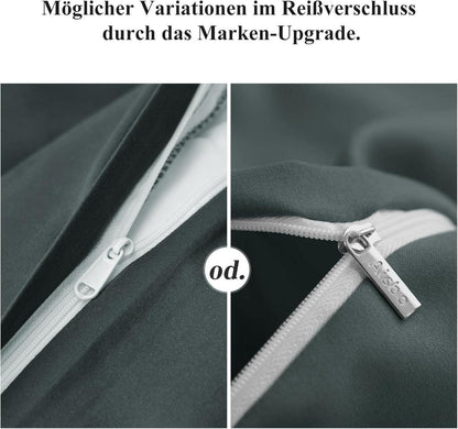 Aisbo Kissenbezug 80x80 Anthrazit 2er Set Mikrofaser Reißverschluss