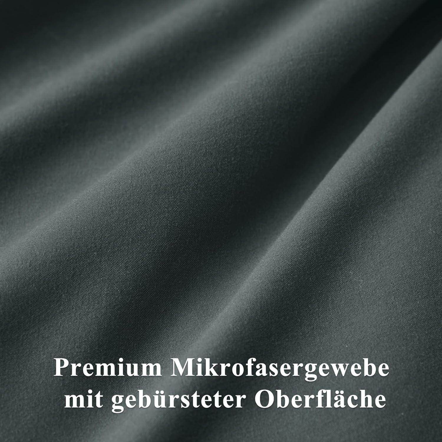 2er Set Kissenbezug 80x80 Anthrazit Mikrofaser Reißverschluss Weich