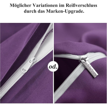 Kissenbezug 40x80 lila 2er Set Mikrofaser Reißverschluss
