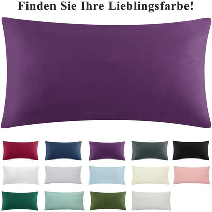 Kissenbezug 40x80 lila 2er Set Mikrofaser Reißverschluss
