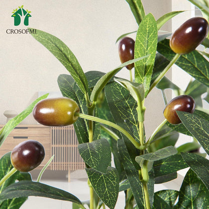 CROSOFMI Künstlicher Olivenbaum 120cm Kunstpflanze Indoor