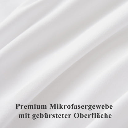 Bettwäsche 200x200cm Weiß 3tlg Mikrofaser Reißverschluss