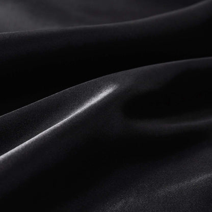 Satin Bettwäsche Set Schwarz 200x200cm + 2x 80x80cm