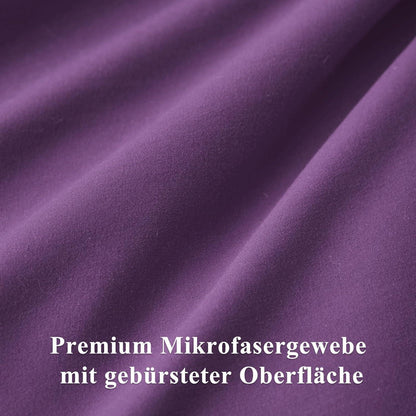 Kissenbezug 80x80 2er Set Lila Mikrofaser Reißverschluss