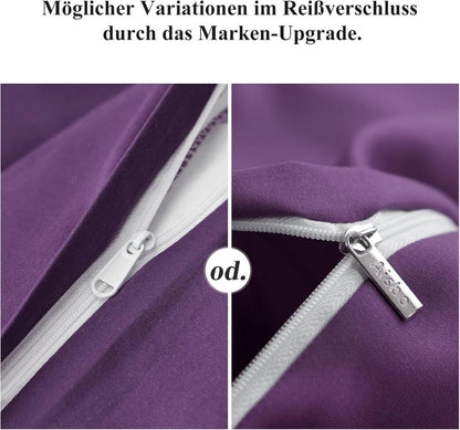 Aisbo Kissenbezug 80x80 2er Set Lila Mikrofaser Reißverschluss