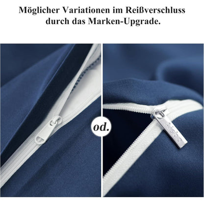 Kissenbezug 80x80 Blau Mikrofaser 2er Set reißverschlussfest