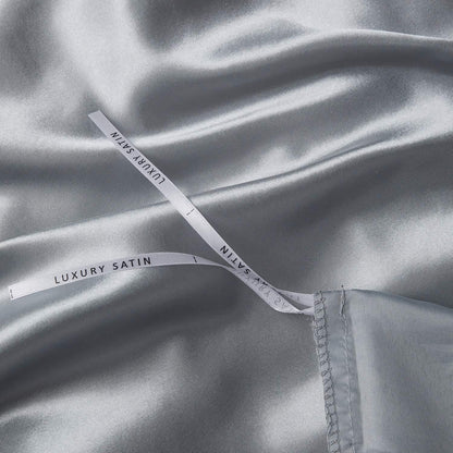 Satin Bettwäsche Set 135x200cm Grau 4-teilig